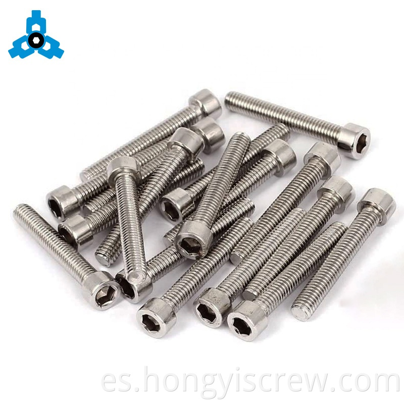 Tornillos de tapa de acero inoxidable de enchufe hexadecimal DIN912 Soporte de stock de OEM con manchas